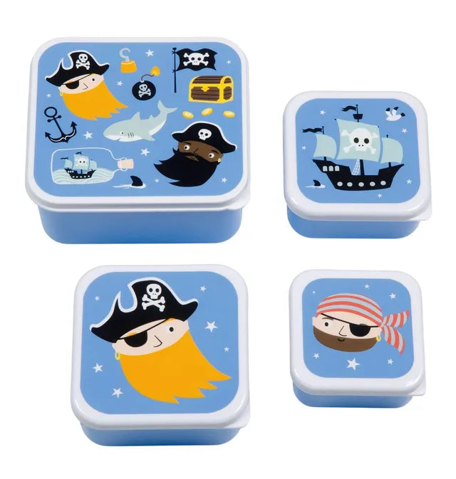 4-Piece Nesting Pirates Theme Snack Box Set