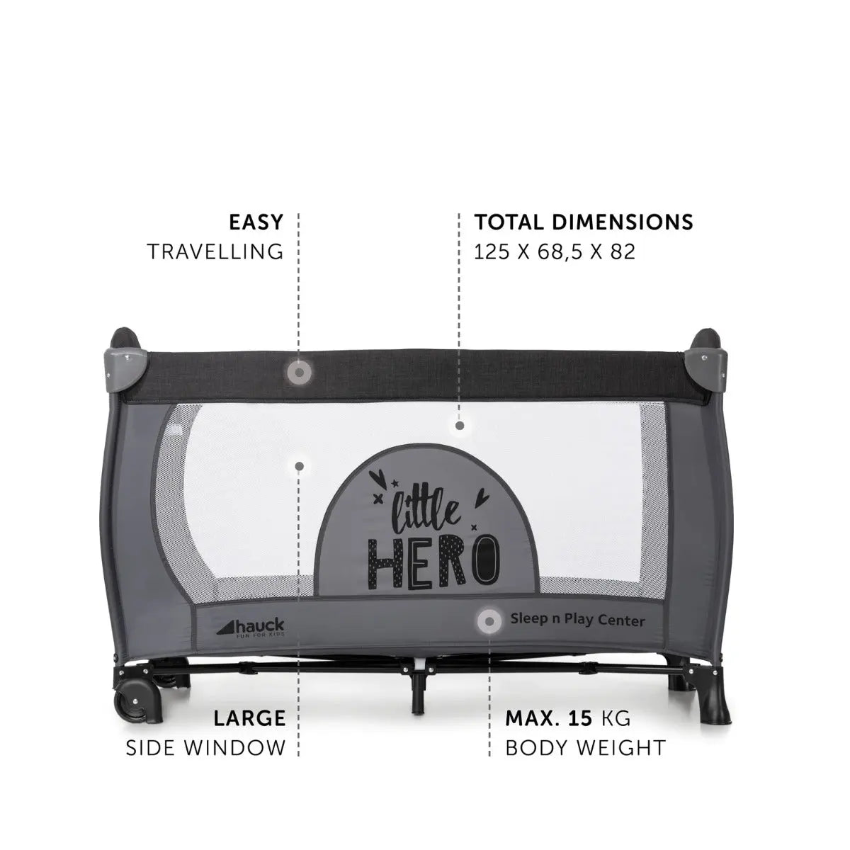 Hauck Sleep N Play Center Travel Cot Little Hero Yallamomz Yallatoys