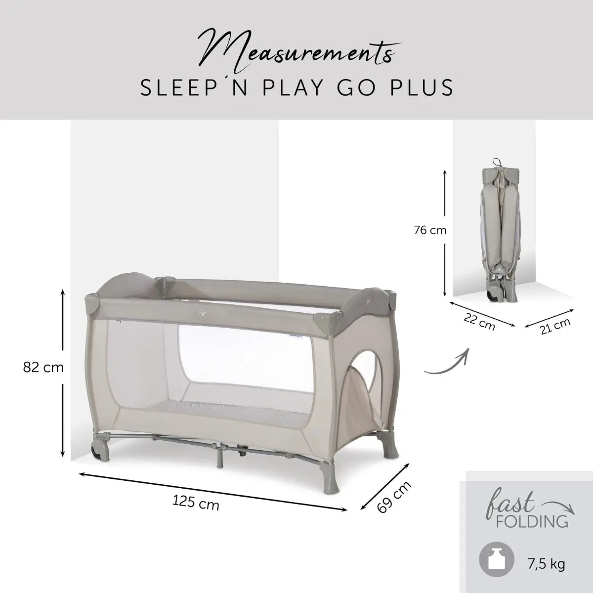 Hauck Sleep'N Play Go Plus 60X120 Cm  /
Beige Hauck