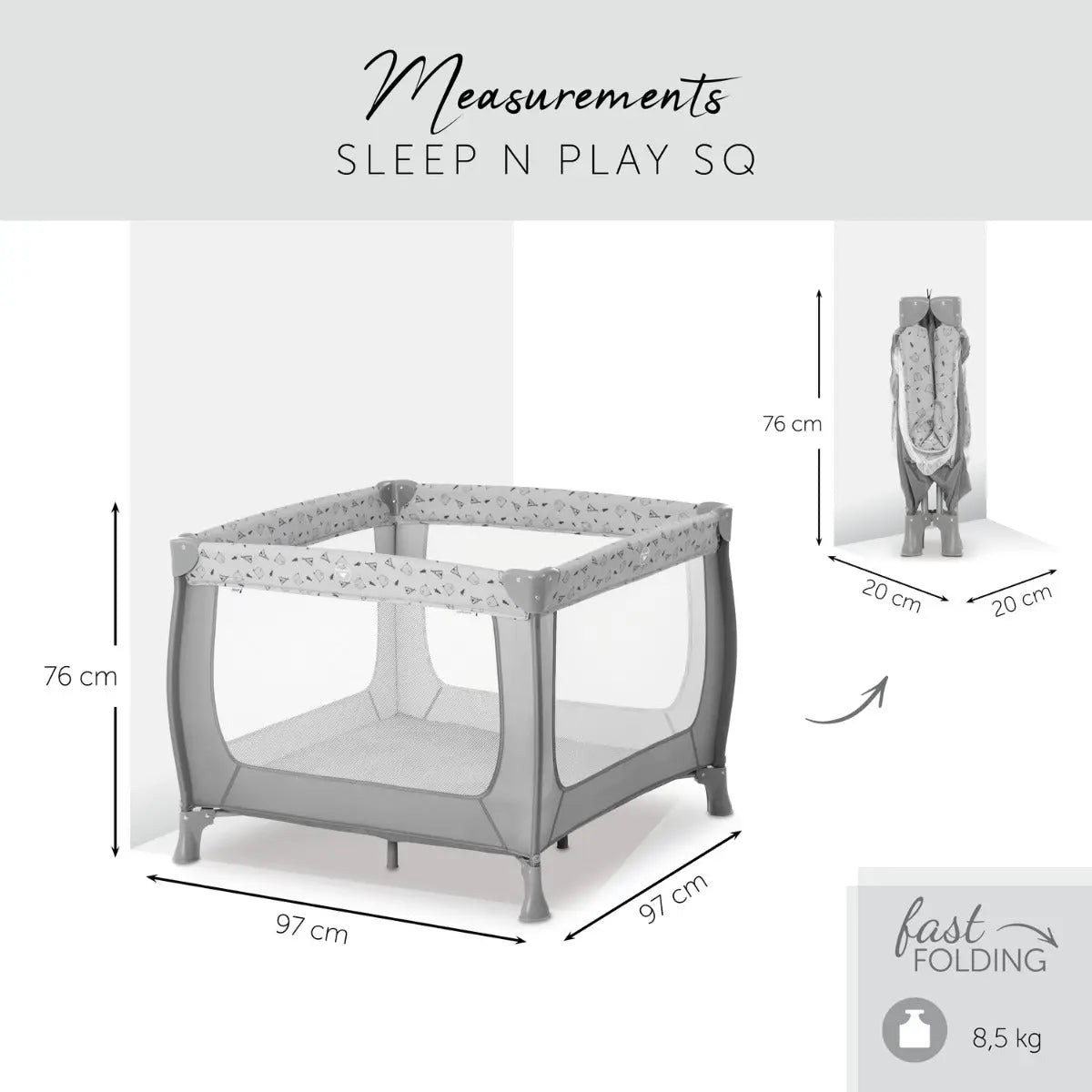 Hauck - Travel Cots Sleep N Play Sq  - Grey Hauck