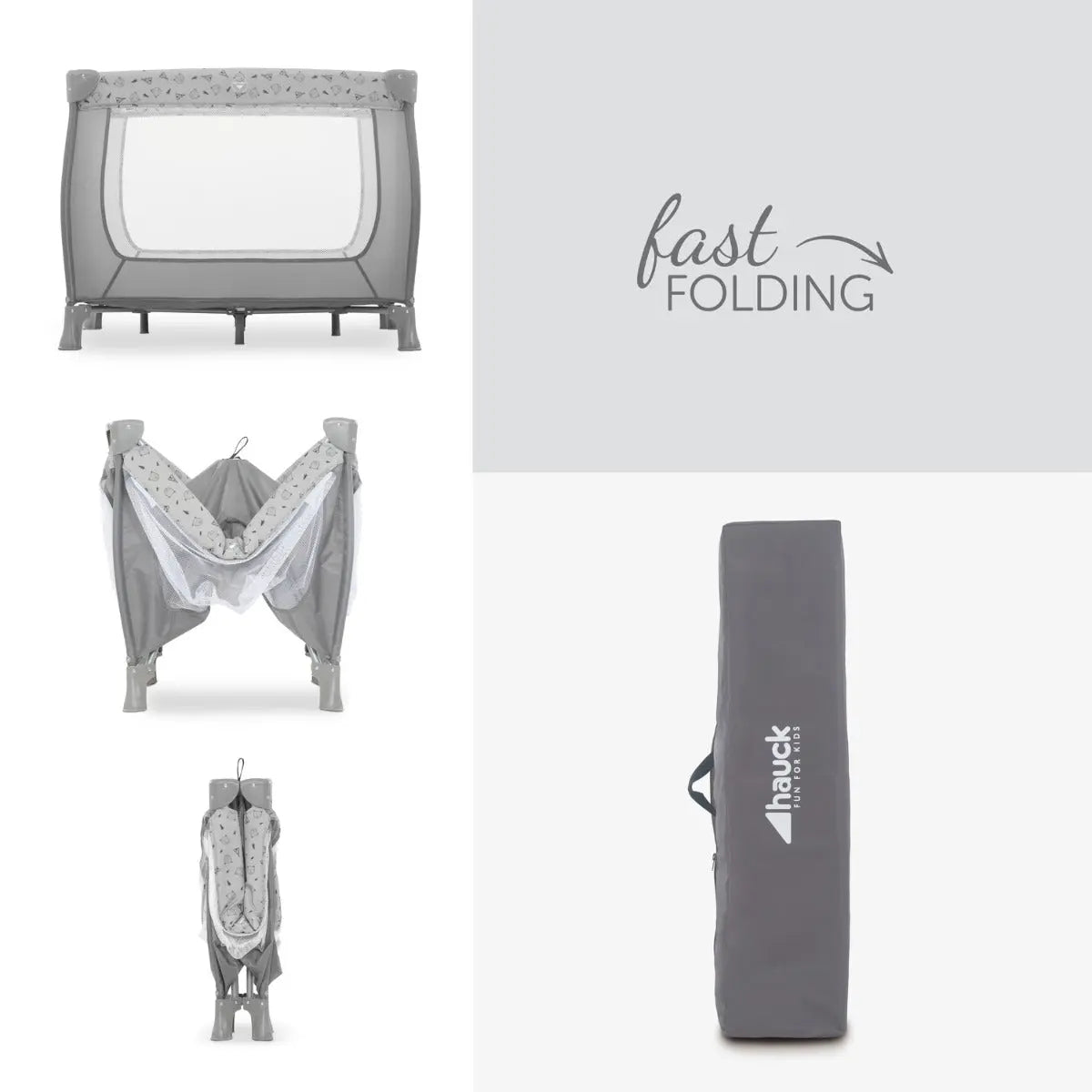 Hauck - Travel Cots Sleep N Play Sq  - Grey Hauck