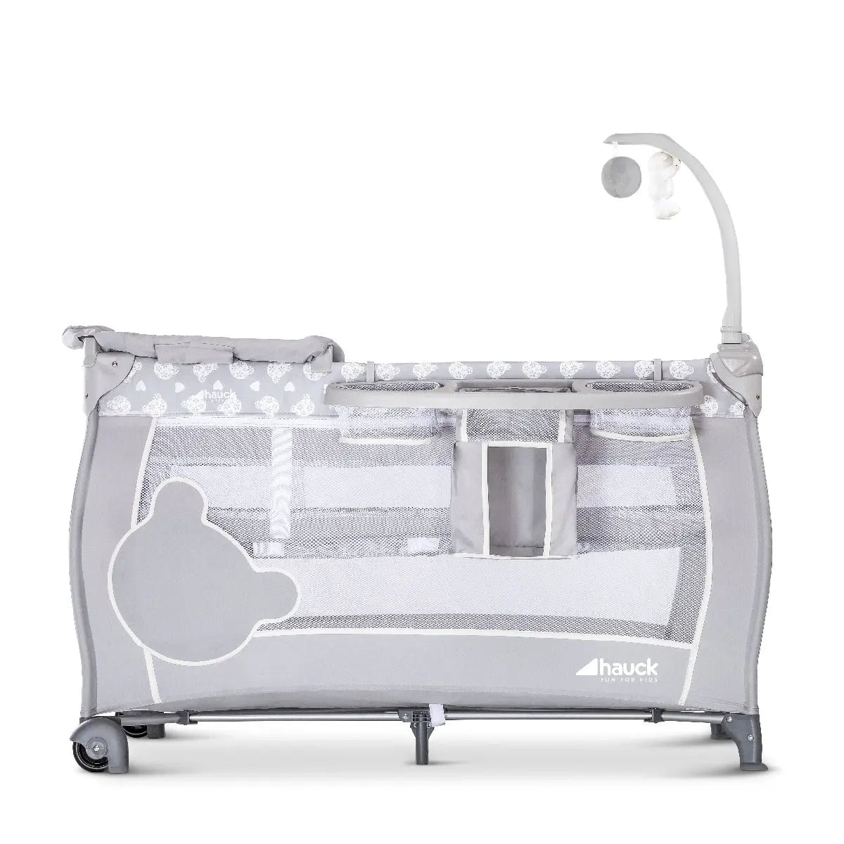 Hauck Baby Center Travel Cot Teddy Grey Yallamomz