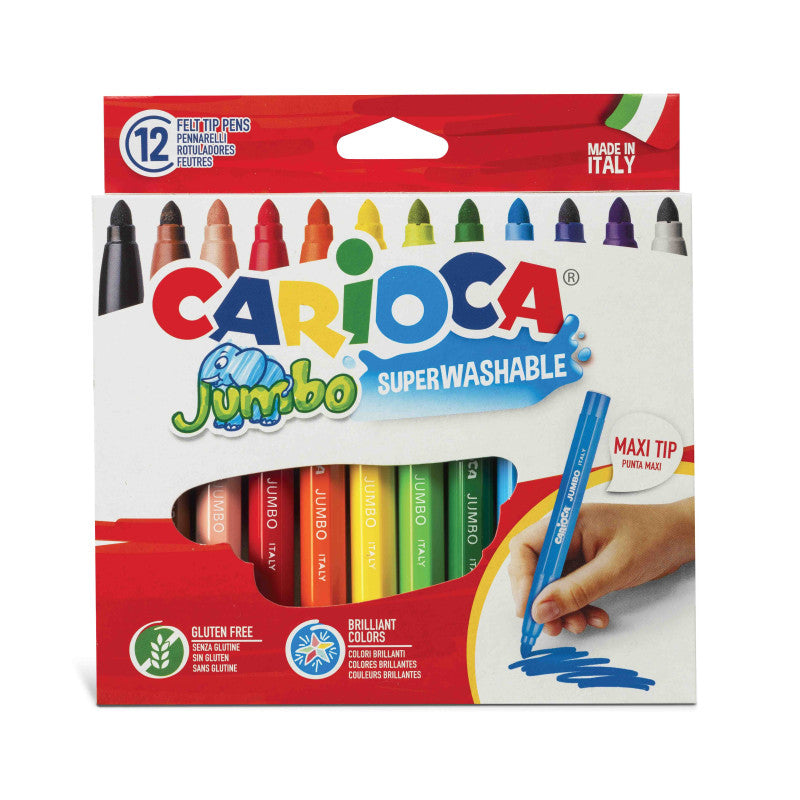 Buy Carioca Jumbo Paperboard Wallet 12pcs Felt Tip Pens | Yallatoys.com