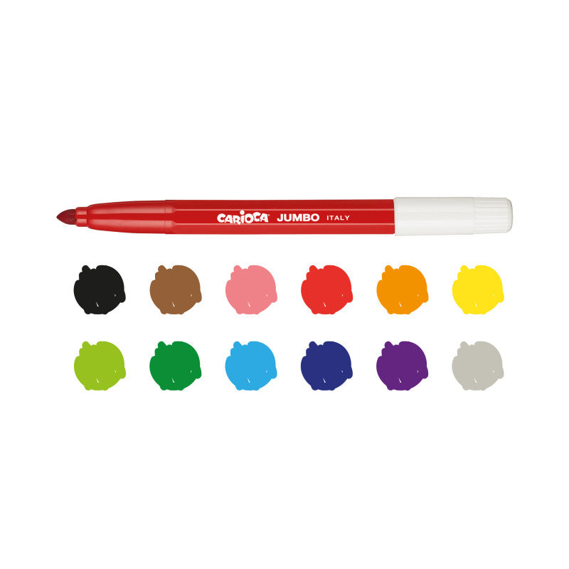 Buy Carioca Jumbo Paperboard Wallet 12pcs Felt Tip Pens | Yallatoys.com