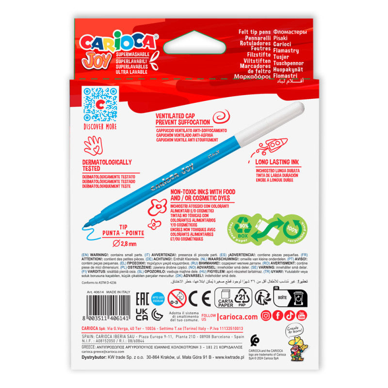 Buy Carioca Joy Box 12pcs Felt Tip Pens | Yallatoys.com