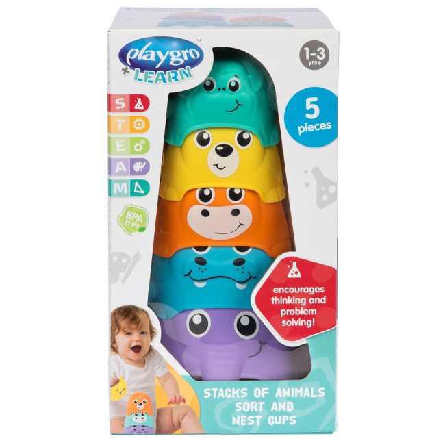 Playgro Stacks Of Animals Sort And Nest Cups Playgro Yallatoys