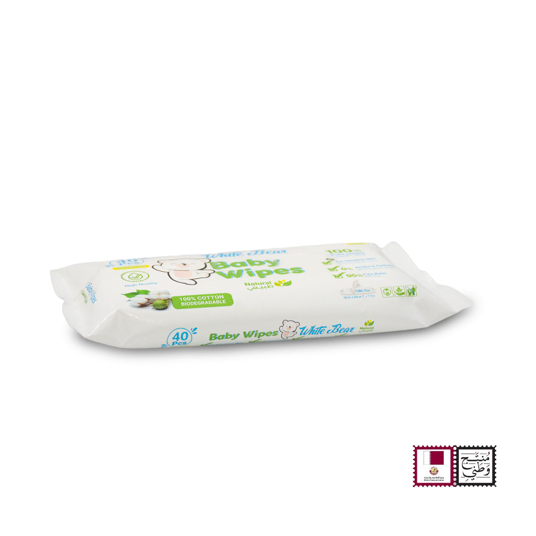 White Bear Baby Wipes Sensitive Skin 40 wipe White Bear Yallatoys