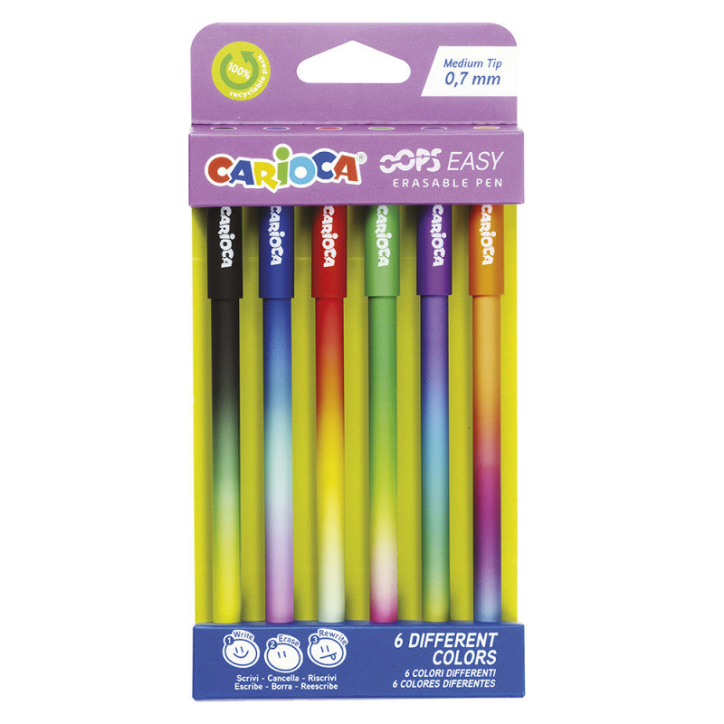 Buy Carioca Erasables Pens Oops Easy 6pcs | Yallatoys.com