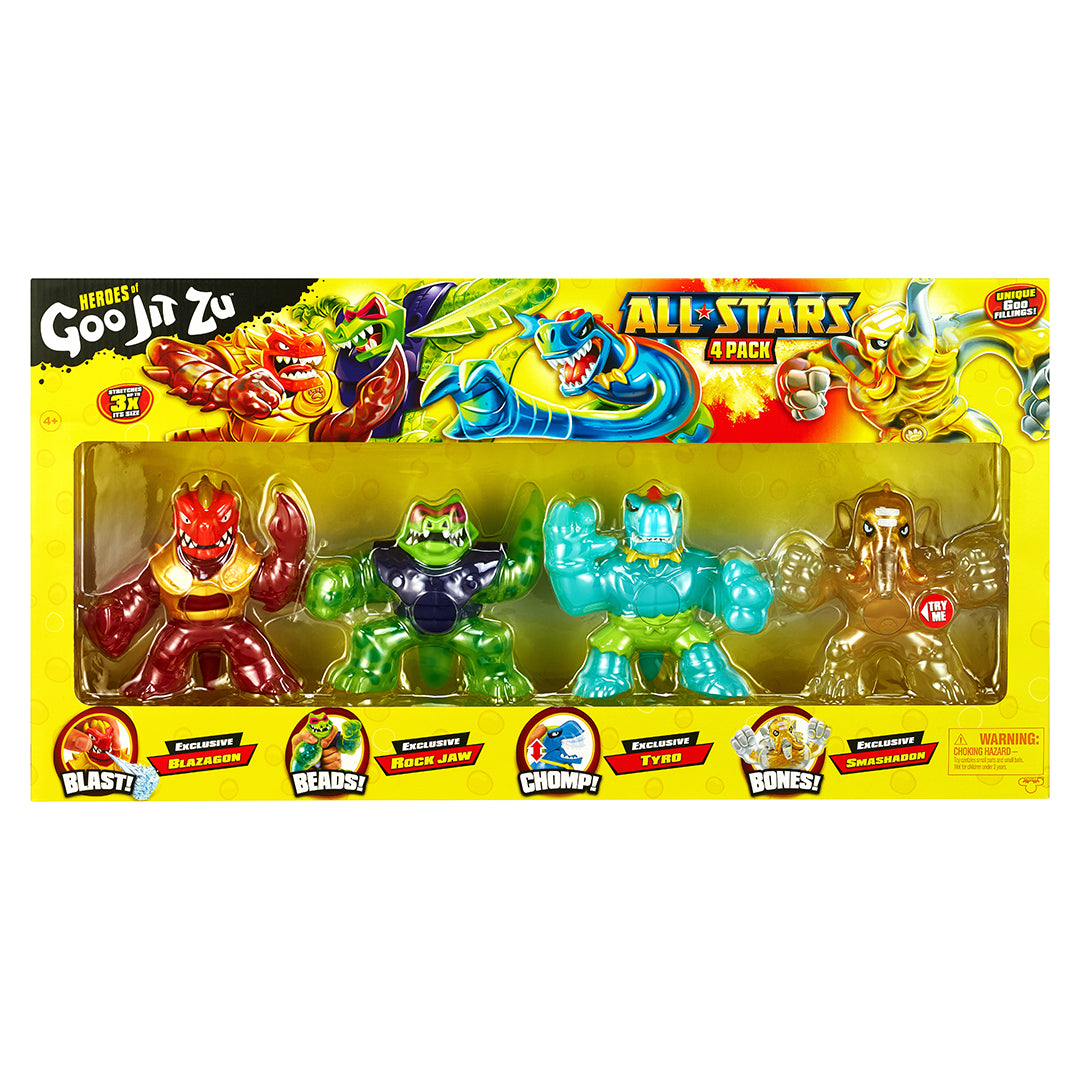 Buy Goo Jit Zu Special Edition All Star 4 Pack Blazagon, Rock Jaw, Tyro, Smashadon | Yallatoys.com