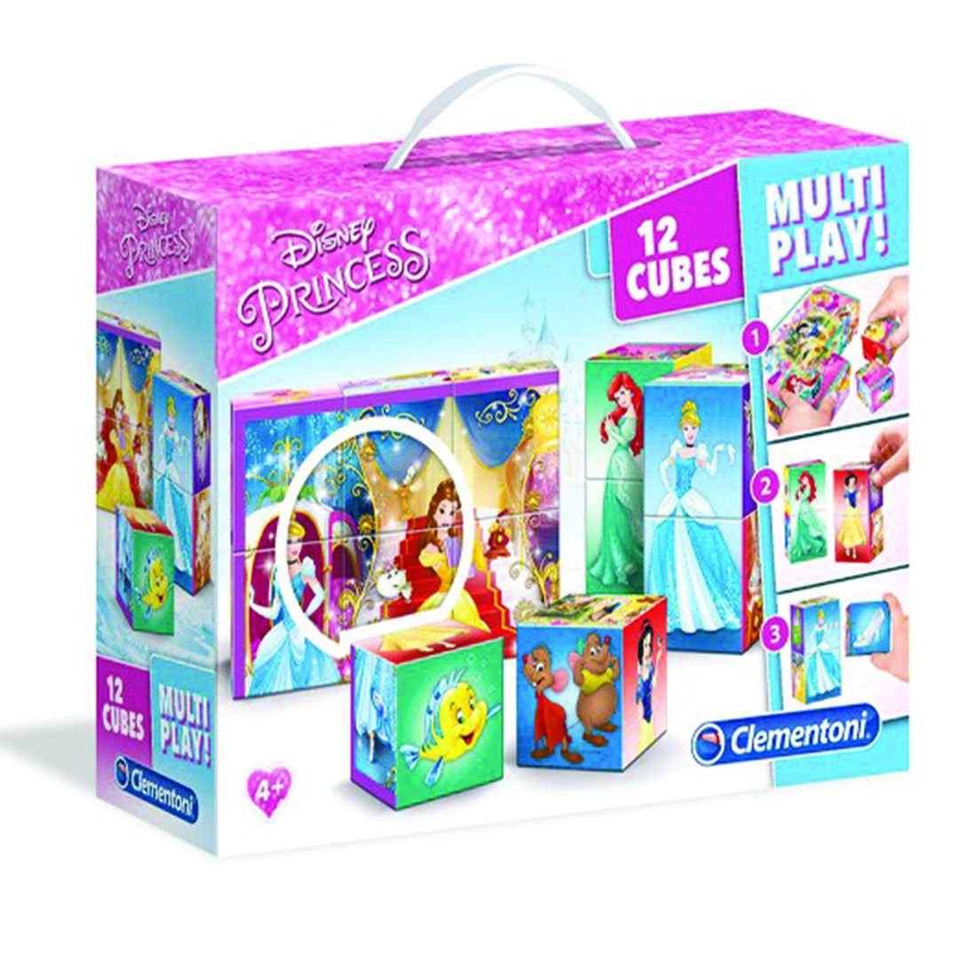 Buy Clementoni Cube Puzzle Princess 12 Cubes Play Multi Colour | Yallatoys.com
