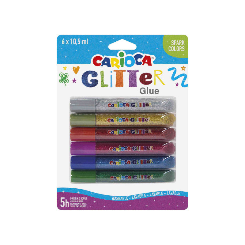 Buy Carioca Glitter Glue Spark 10.5ml 6pcs | Yallatoys.com