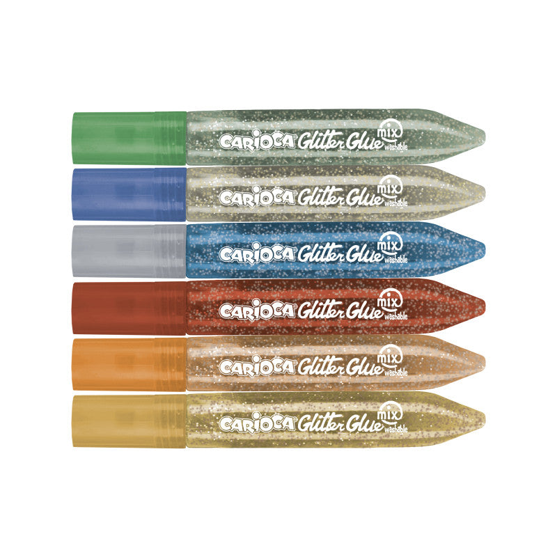 Buy Carioca Glitter Glue Mix 10.5ml 6pcs | Yallatoys.com