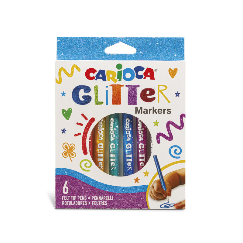 Buy Carioca Glitter Markers Box 6pcs | Yallatoys.com