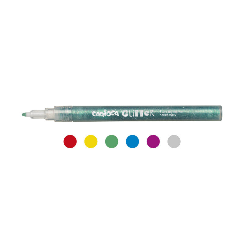 Buy Carioca Glitter Markers Box 6pcs | Yallatoys.com