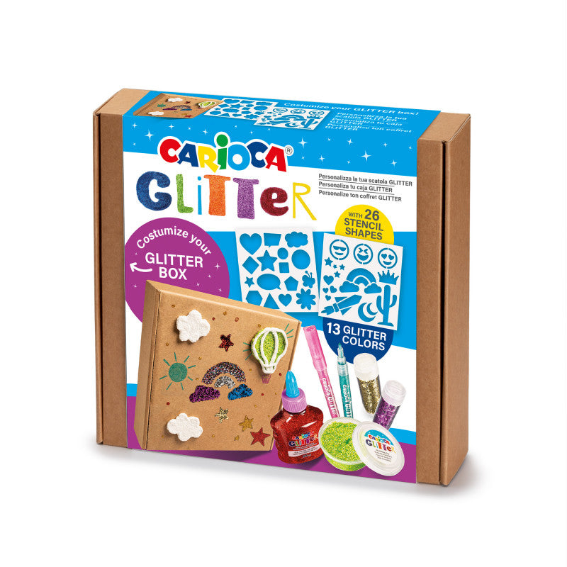 Buy Carioca Glitter Box With Stencils | Yallatoys.com