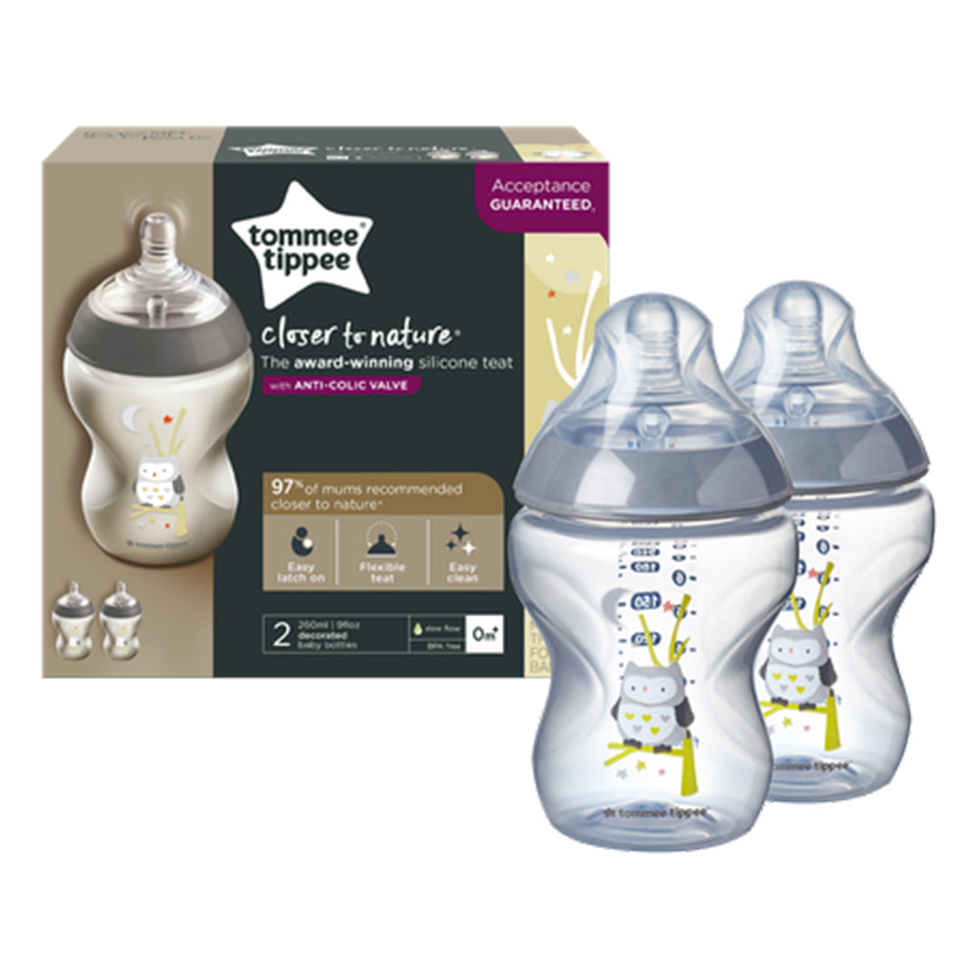 Buy Tommee Tippee Closer To Nature Feeding Plastic Bottle 260ml 2pieces | Yallatoys.com