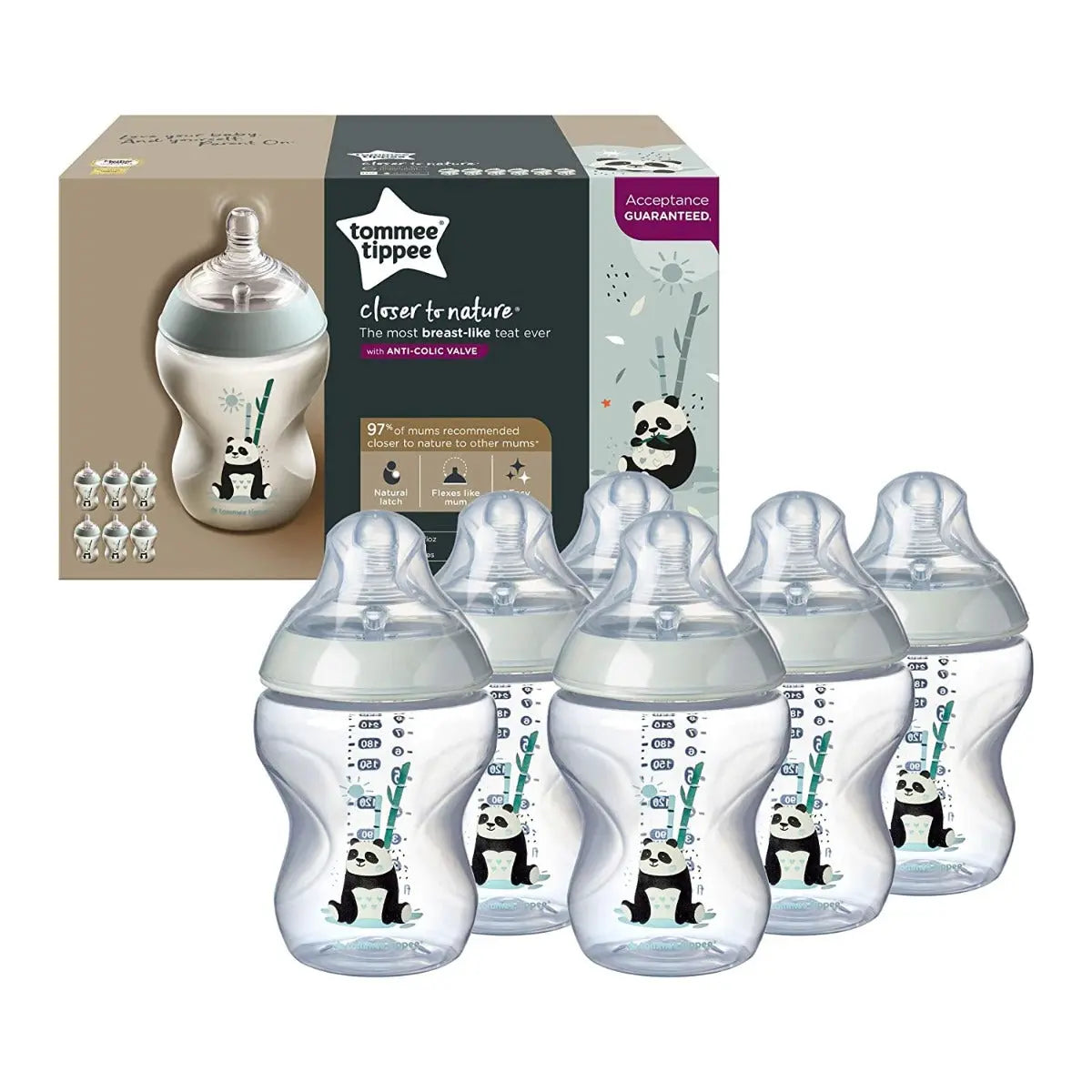 Tommee Tippee Closer To Nature Feeding Plastic Bottle 260ml 6pieces Girl Yallamomz Yallatoys
