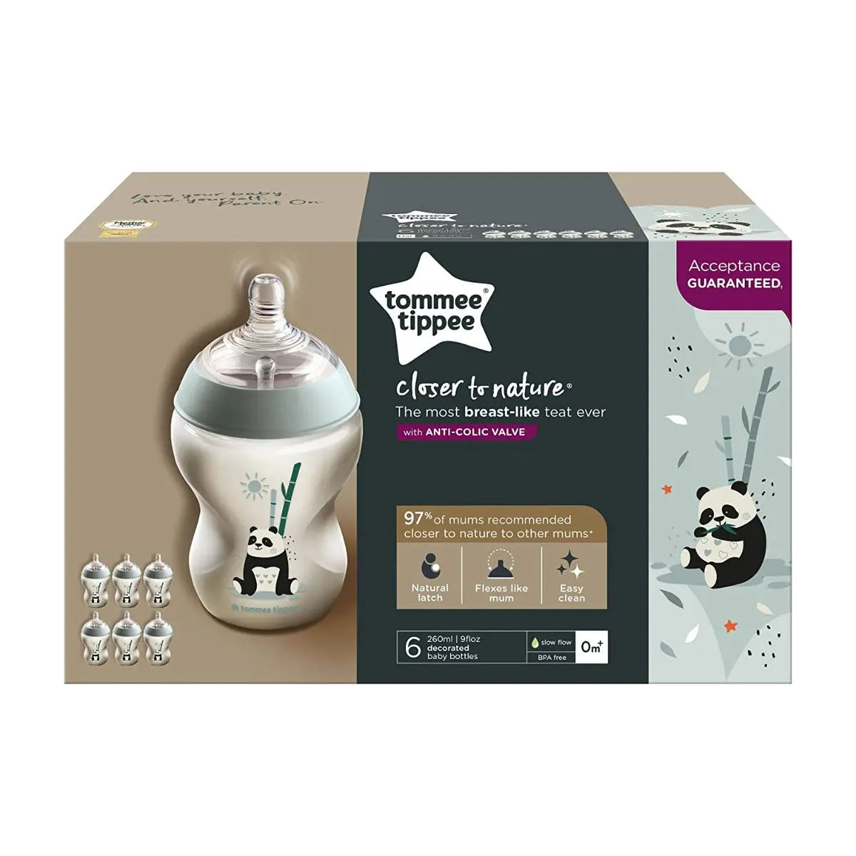 Tommee Tippee Closer To Nature Feeding Plastic Bottle 260ml 6pieces Girl Yallamomz Yallatoys