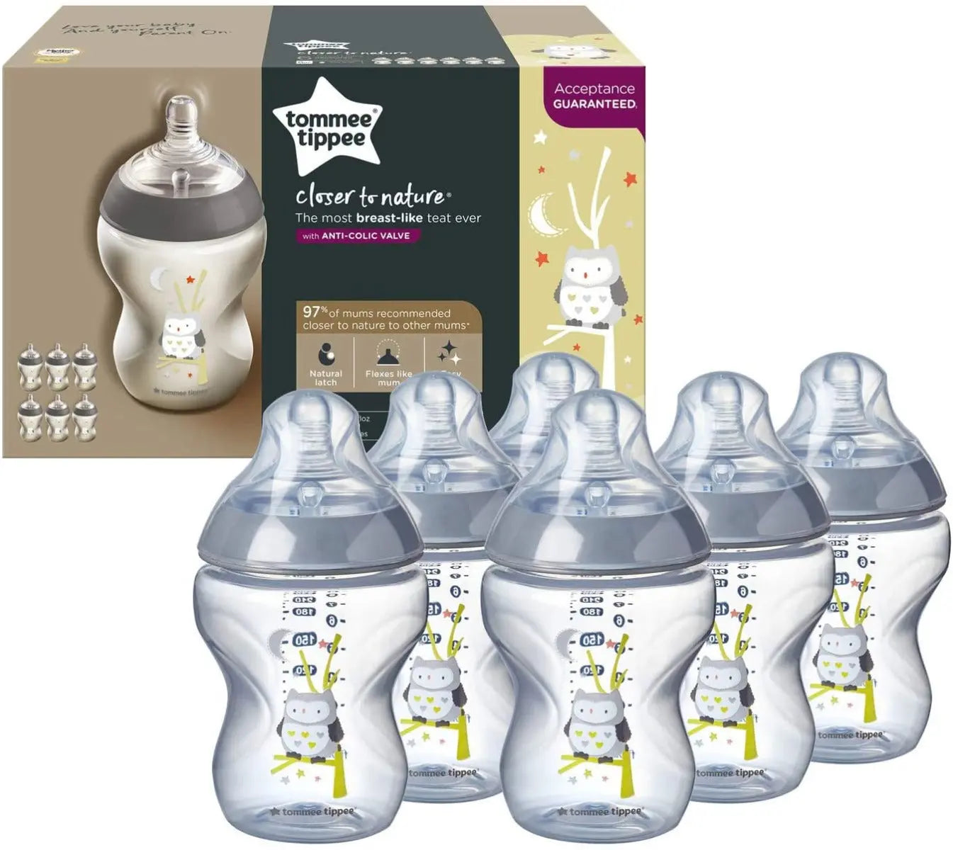 Tommee Tippee Closer To Nature Feeding Plastic Bottle 260ml 6pieces Boy Yallamomz