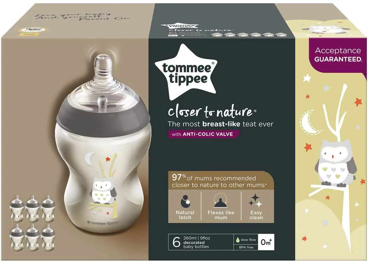 Tommee Tippee Closer To Nature Feeding Plastic Bottle 260ml 6pieces Boy Yallamomz