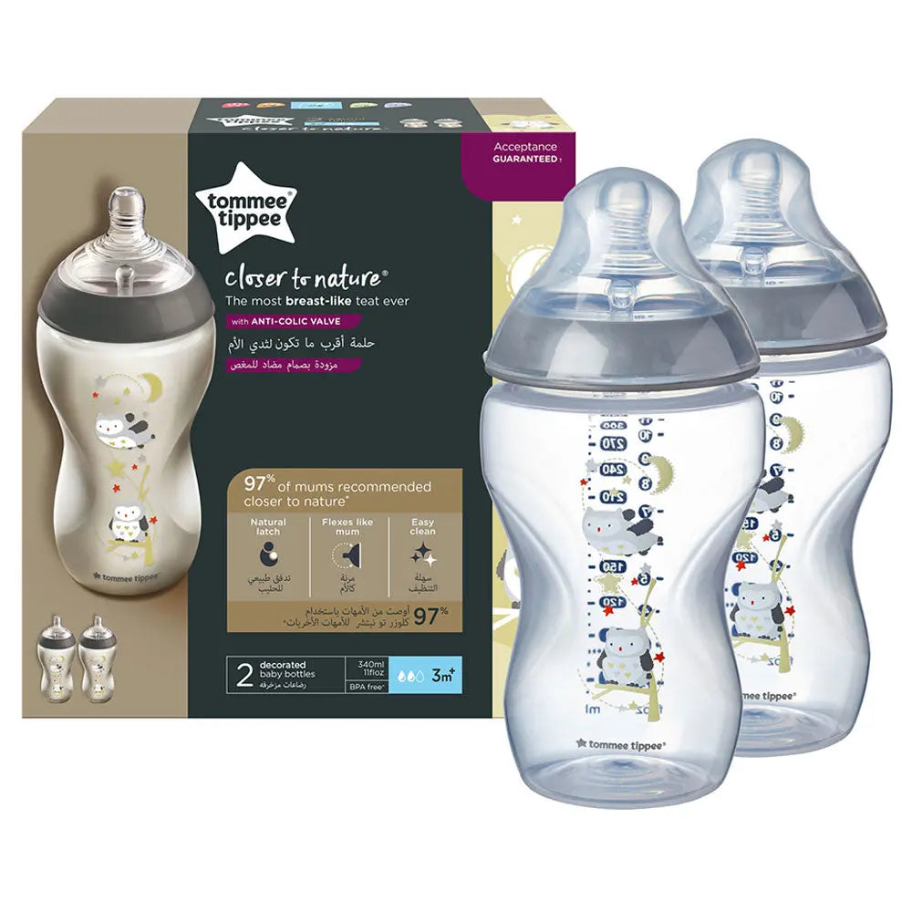 Tommee Tippee Closer To Nature Feeding Plastic Bottle 340ml 2piece Pack Boy Yallamomz Yallatoys