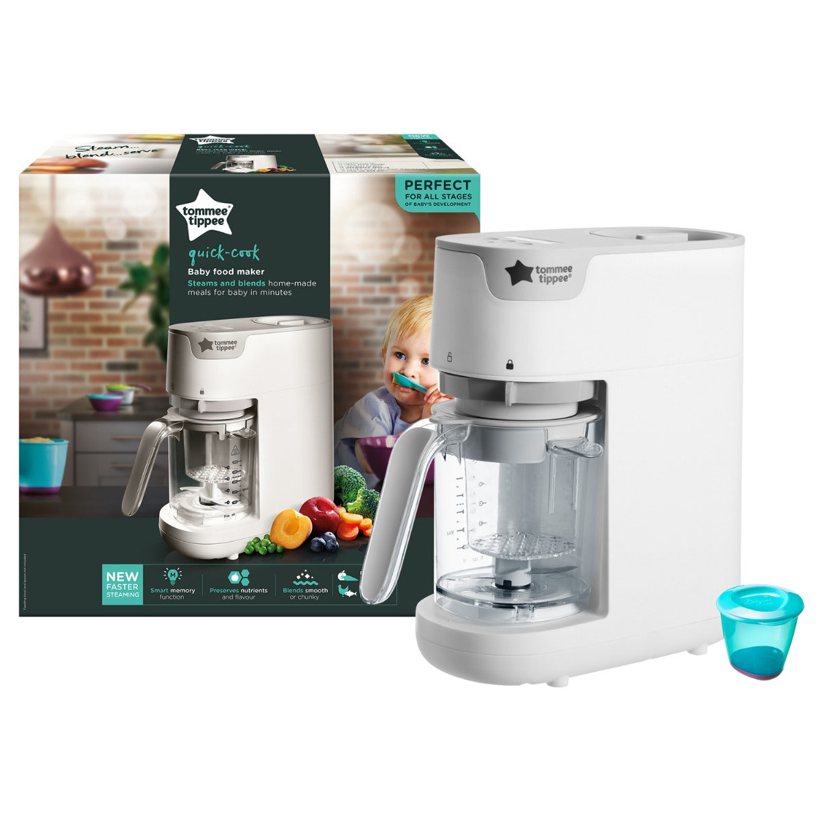 Tommee Tippee Quick Cook Baby Food Steamer Blender-White Tommee Tippee Yallatoys