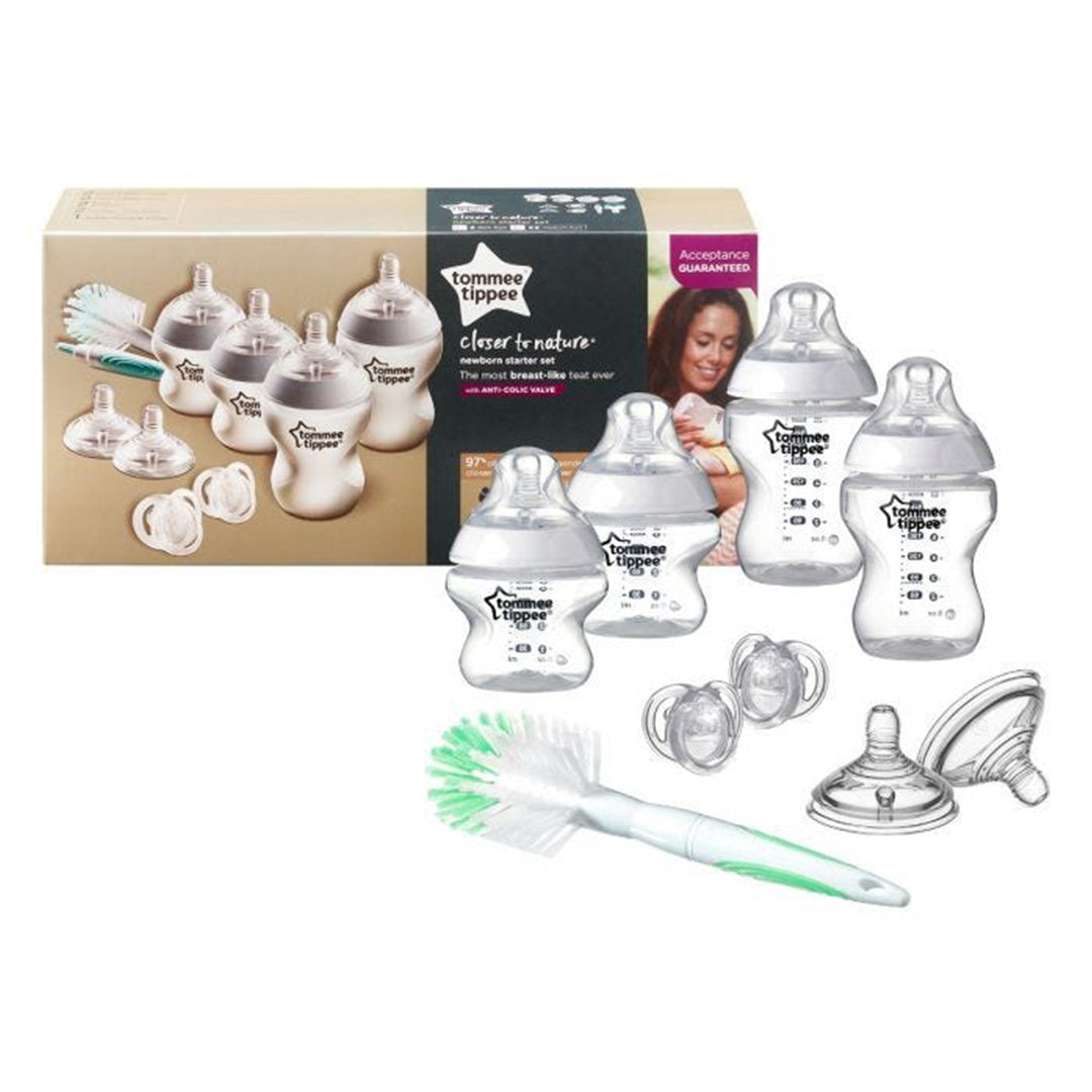 Buy Tommee Tippee Closer To Nature Feeding Bottle Kit Starter Clear Set | Yallatoys.com