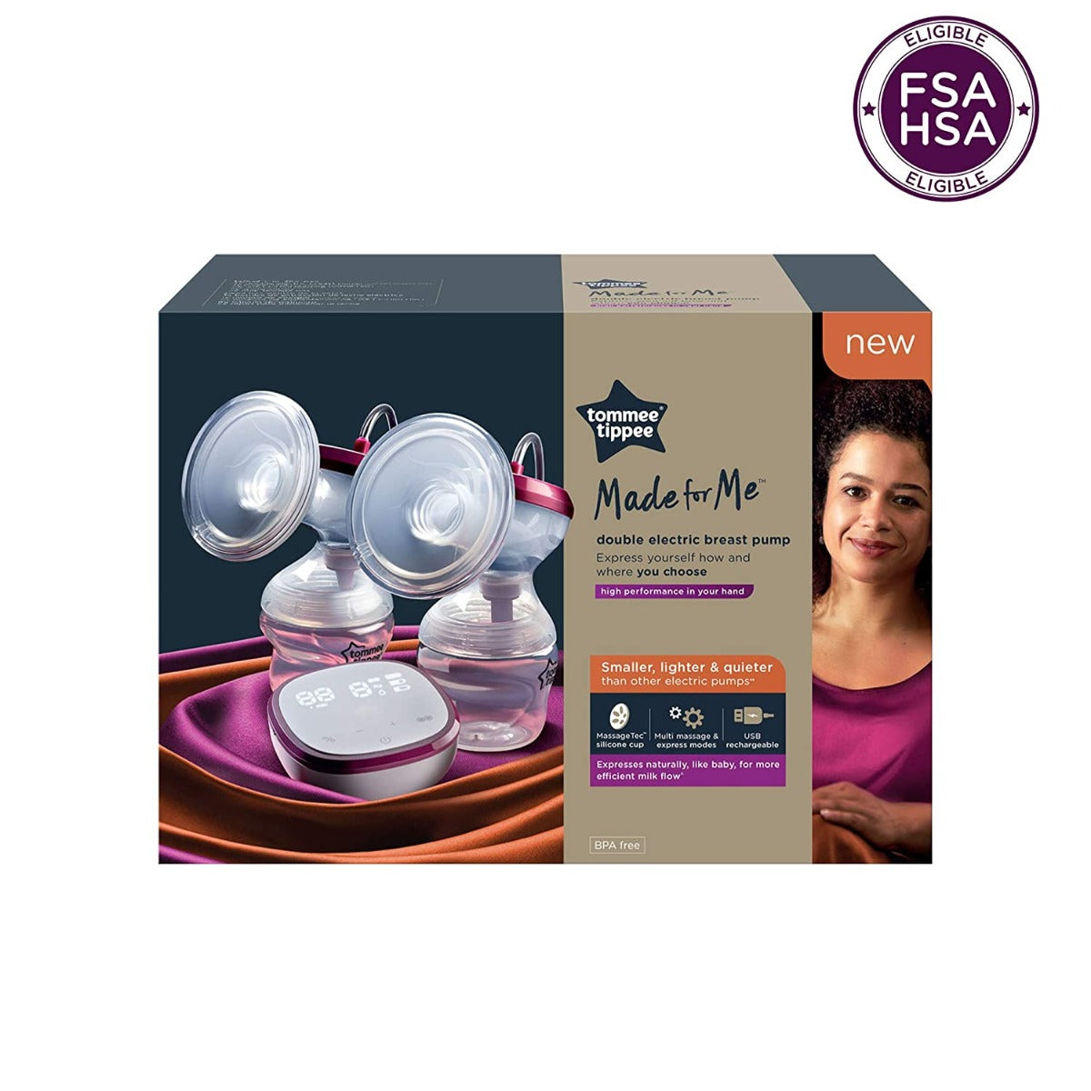 Buy Tommee Tippee Made For Me Double  Electric Breast Pump  Very Quiet Usb Rechargeable & Portable Unit With Massage & Express Modes | Yallatoys.com