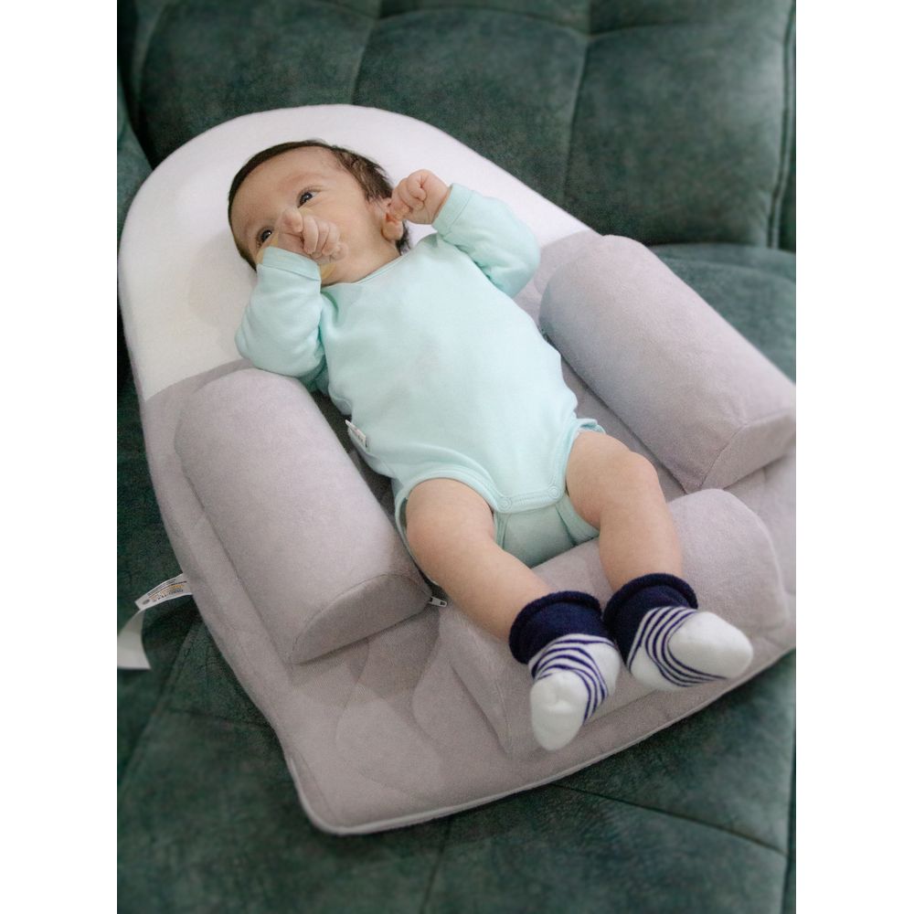 Babyjem Anti Colic Sleeping Pillow With Cherry Seed Grey Babyjem Yallatoys
