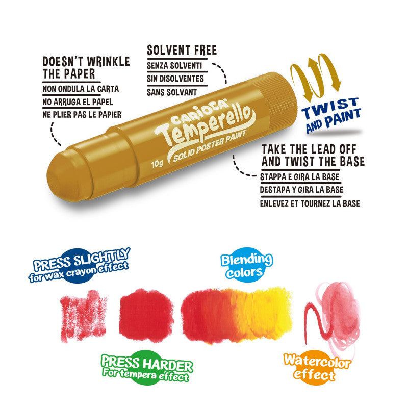 Buy Carioca Tempera Stick Metallic Color 6pcs | Yallatoys.com