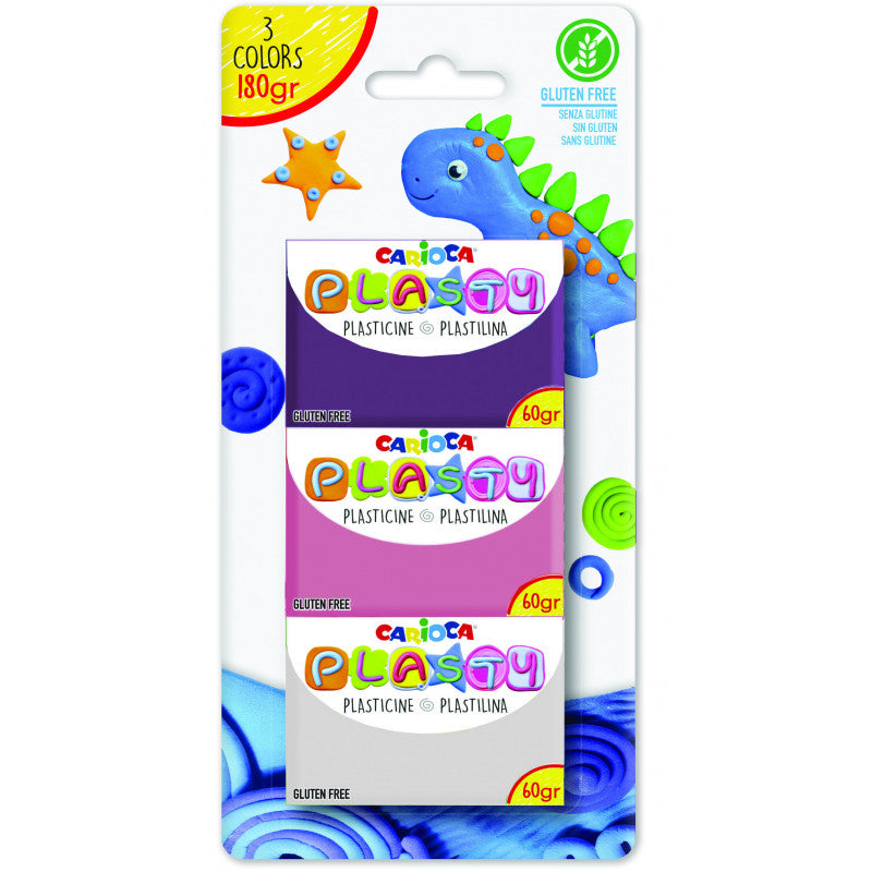 Buy Carioca Modelling Clay Plasticine Plasty 60g 3pcs (Sold Separately Subject To Availability) | Yallatoys.com