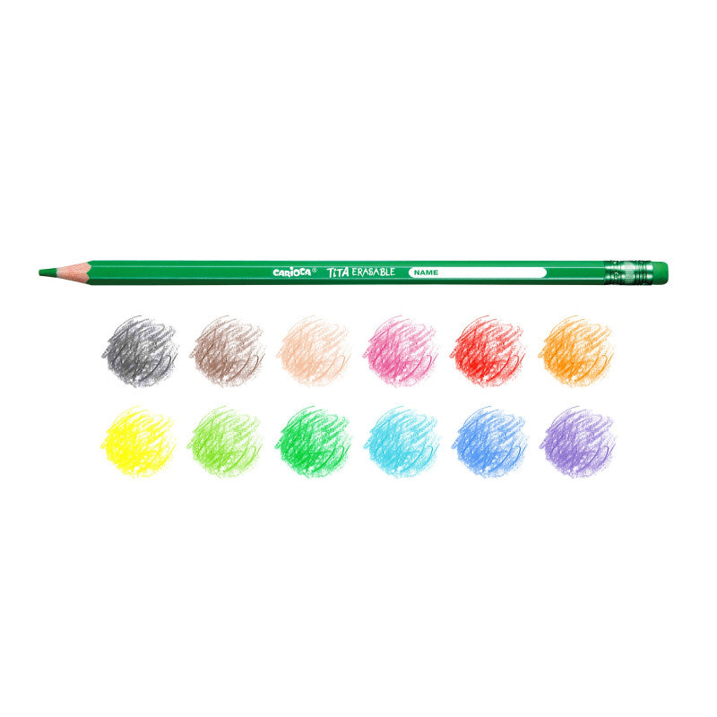 Buy Carioca Erasable Hexagonal Colored Pencils Tita 12pcs | Yallatoys.com