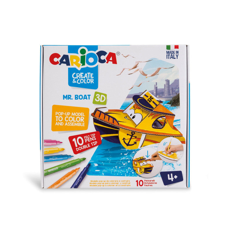 Buy Carioca Coloring Set Create & Color Mr Boat 3D | Yallatoys.com