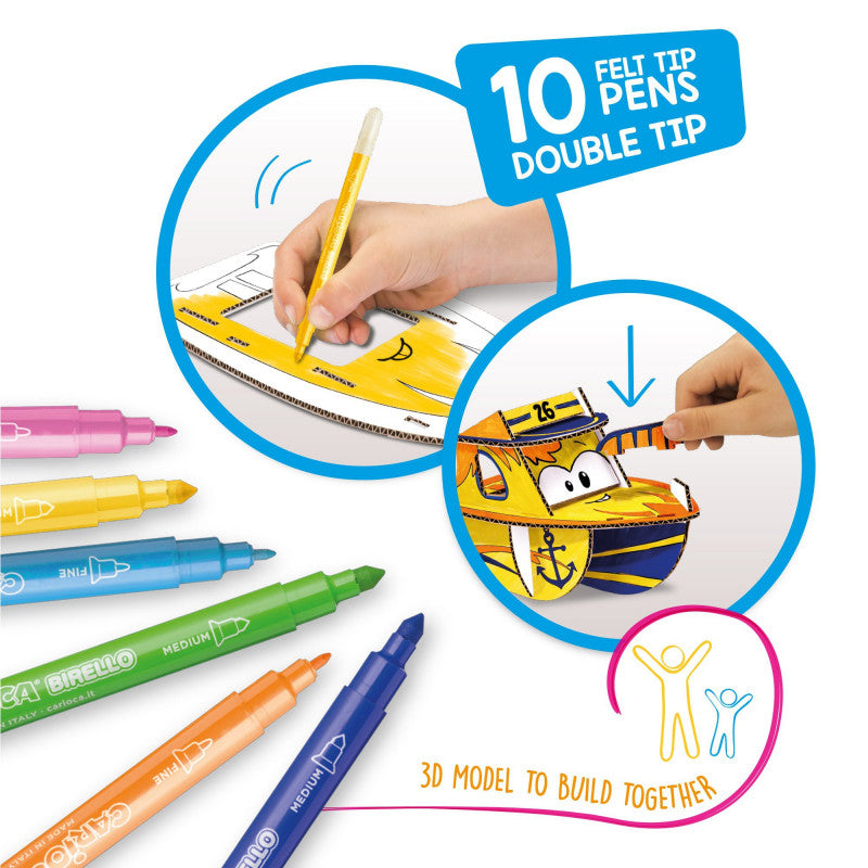 Buy Carioca Coloring Set Create & Color Mr Boat 3D | Yallatoys.com