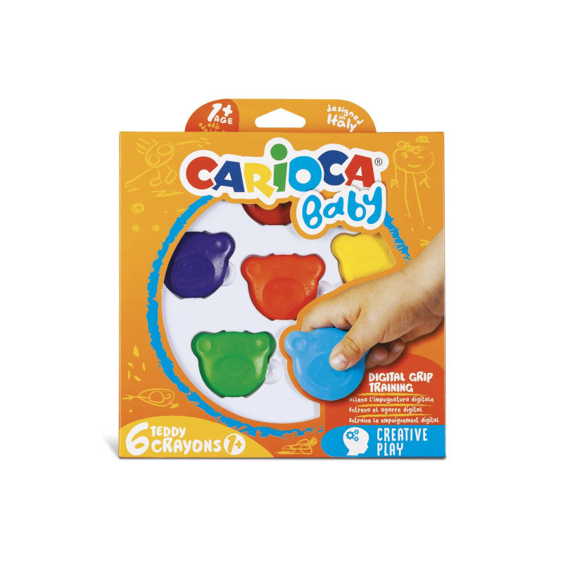 Buy Carioca Bear Wax Pencils Set Of 6 | Yallatoys.com