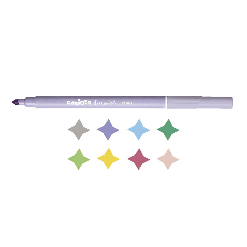 Buy Carioca Pastel Plastic Box Felt Tip Pens 8pcs | Yallatoys.com
