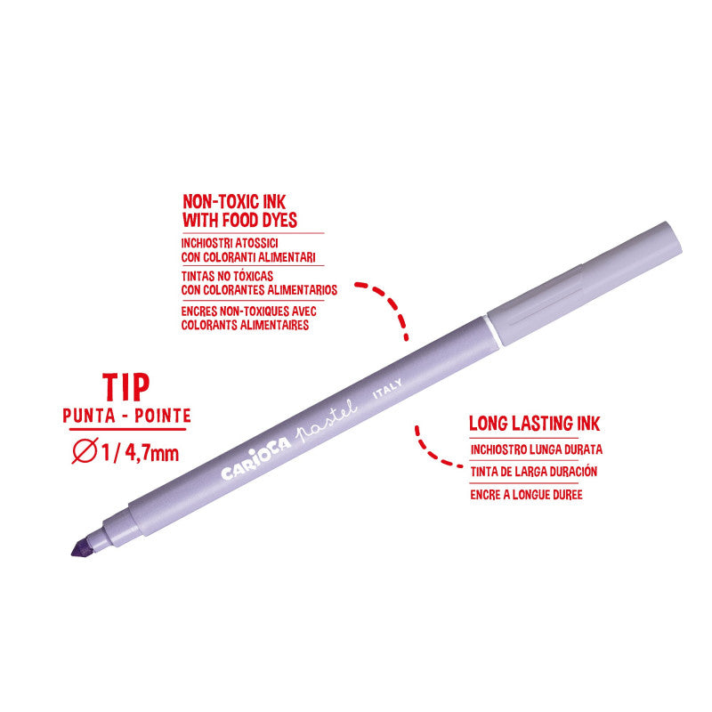 Buy Carioca Pastel Plastic Box Felt Tip Pens 8pcs | Yallatoys.com