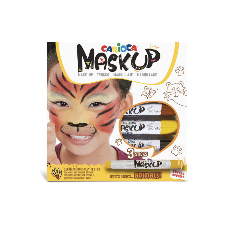 Buy Carioca Face Paint Mask Up Animals 3pcs | Yallatoys.com