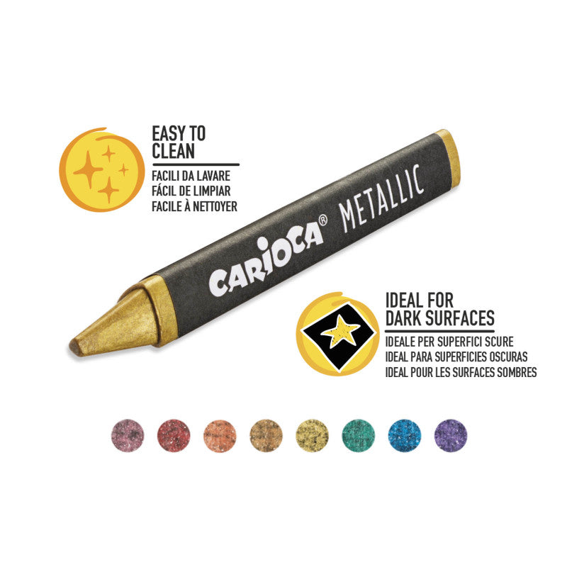 Buy Carioca Metallic Maxi Wax Crayons 8pcs | Yallatoys.com