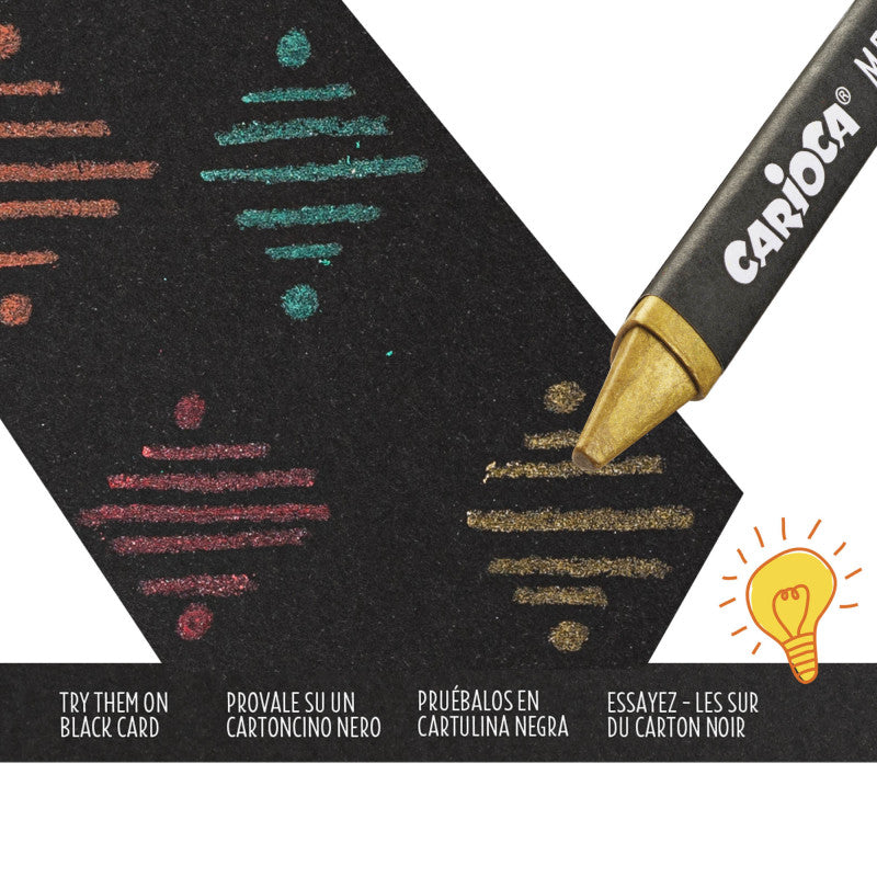Buy Carioca Metallic Maxi Wax Crayons 8pcs | Yallatoys.com