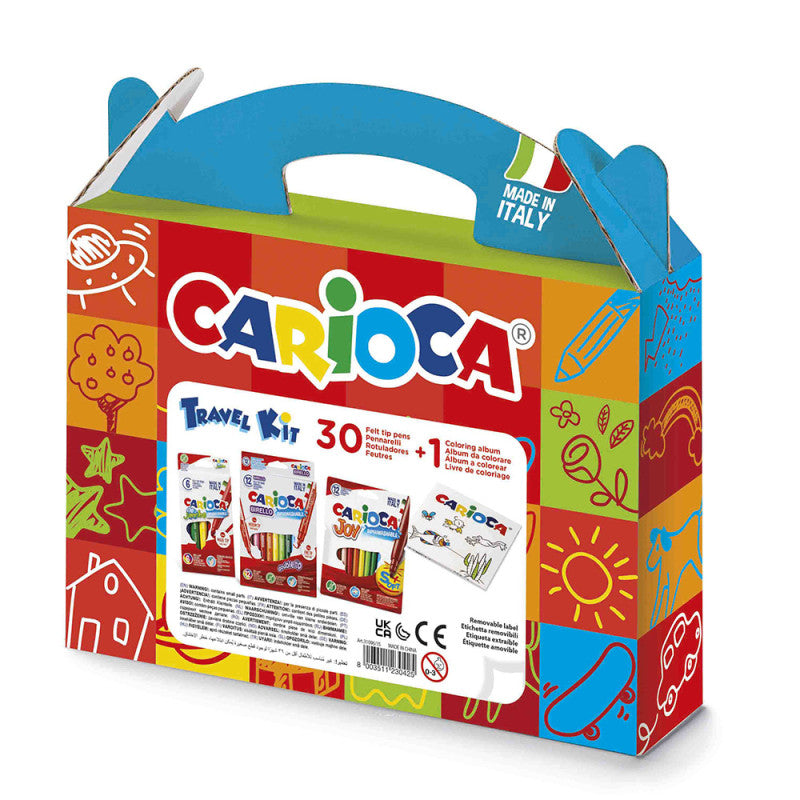 Buy Carioca Travel Suitcase 30 Felt Tipcs & Coloring Album | Yallatoys.com