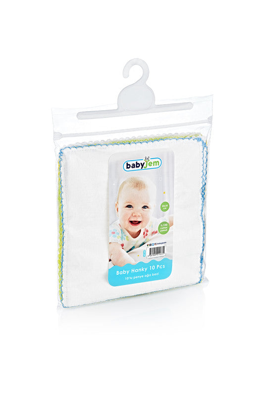 Babyjem Baby Hanky 10 Pcs White 20X20 Cm Babyjem Yallatoys