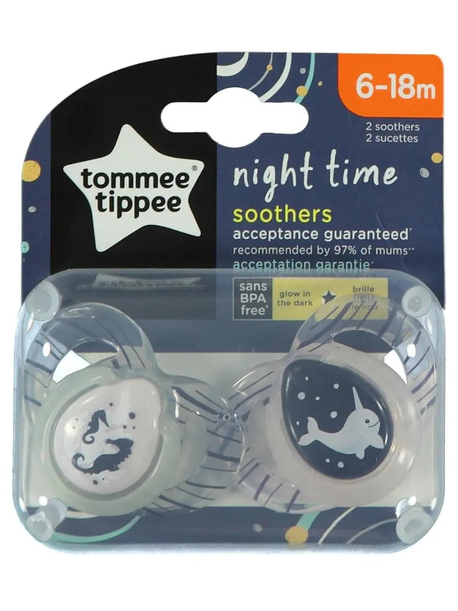 Tommee Tippee Night Time Soother  Pack Of 2 6 18 Months  (Mix Tommee Tippee Yallatoys
