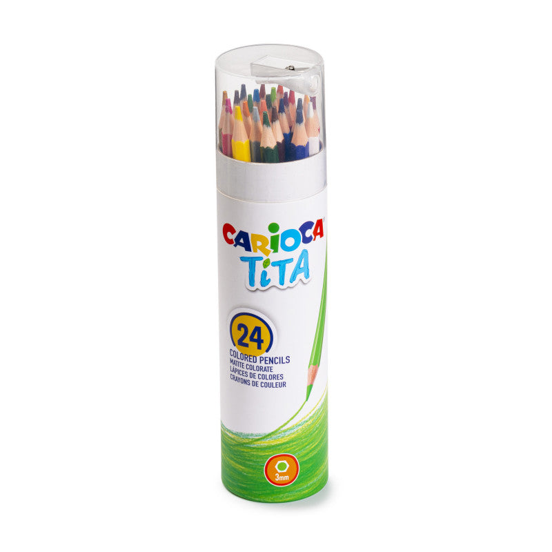 Buy Carioca Hexagonal Pencils Tita Tube 24 Pcs & Sharpener | Yallatoys.com