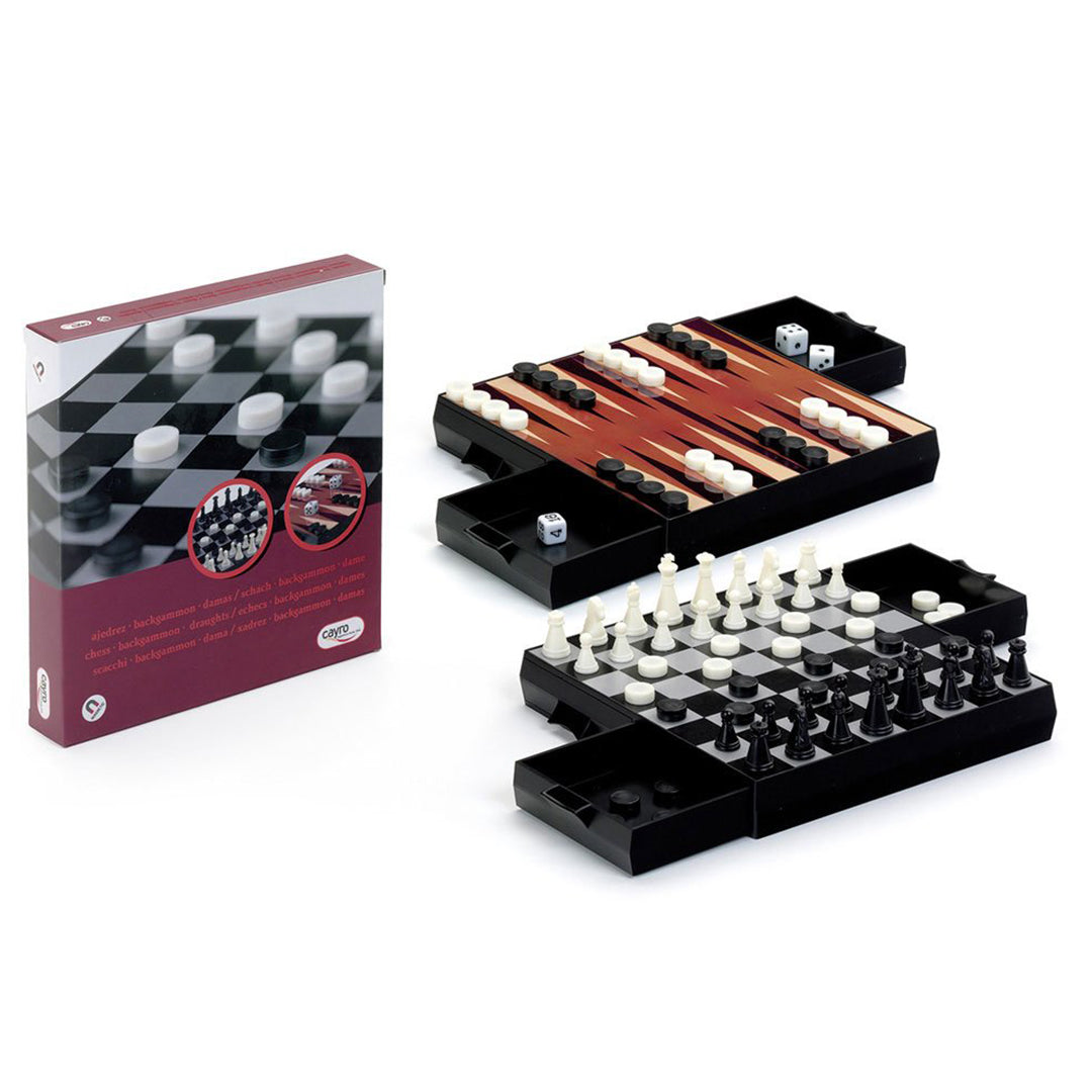 Buy Cayro Chess Checkers Backgammon Magnetique-Game of Observation and Logic-Table Game | Yallatoys.com
