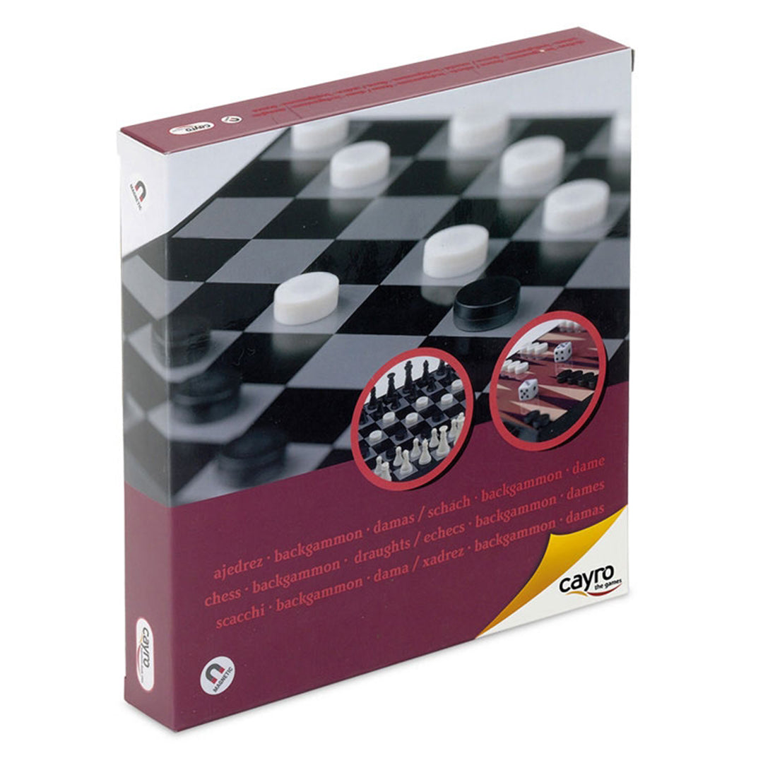 Buy Cayro Chess Checkers Backgammon Magnetique-Game of Observation and Logic-Table Game | Yallatoys.com