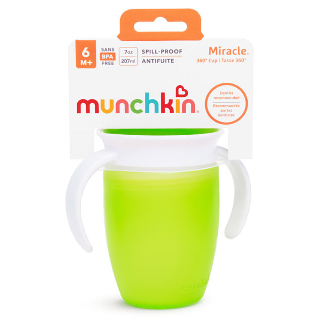 Munchkin  Miracle Trainer Cup With Lid 1Pk 7Oz Green Munchkin Yallatoys