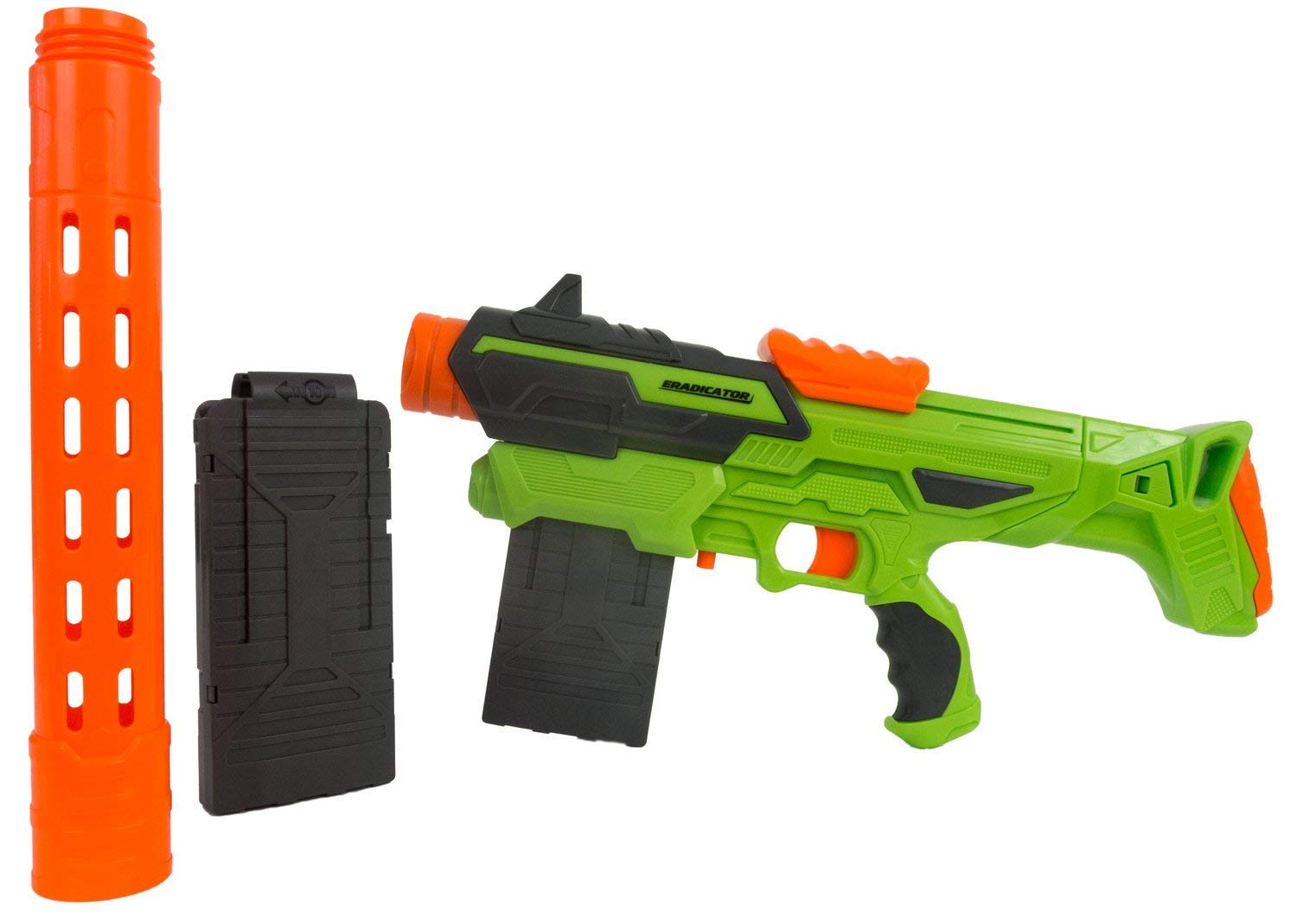 Buy Buzz Bee Air Warriors Eradicator Blaster Toy Gun Comes with lot of Accessories Comes with 2 Magazines, Barrel, Shoulder Stock and 20 Darts | Yallatoys.com