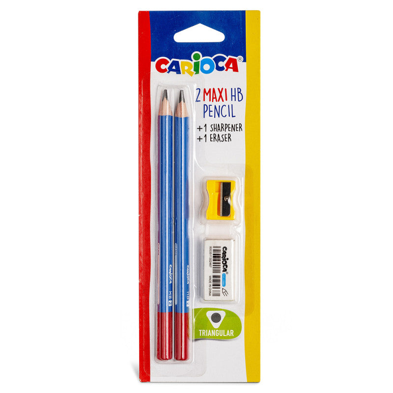 Buy Carioca HB Pencil Triangular Maxi Pencil 2pcs | Yallatoys.com