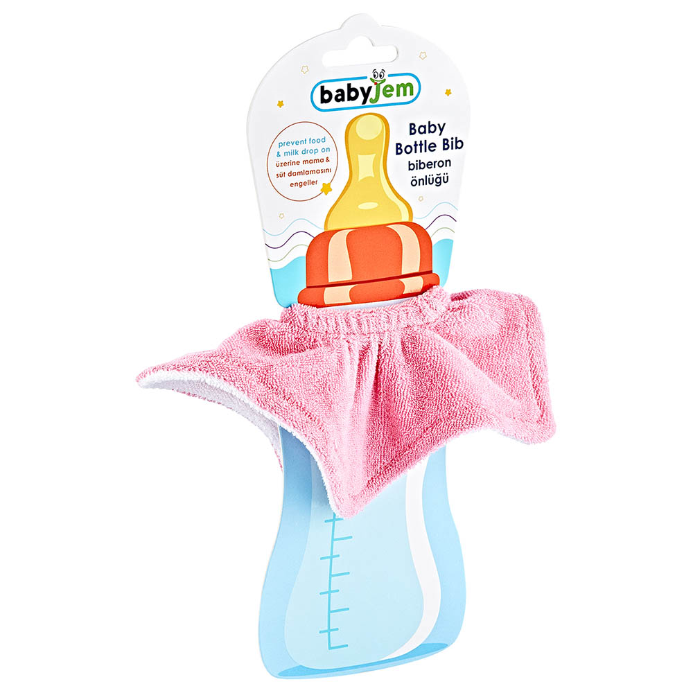 Babyjem Baby Bottle Bib Pink 0 Months+ Babyjem Yallatoys